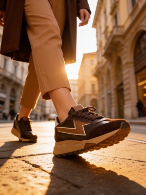 Adidași sport damă negri piele și antilopă, talpă groasă, confortabili