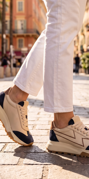 Adidași Femei Piele Crem Bleumarin Stil Urban Confortabil